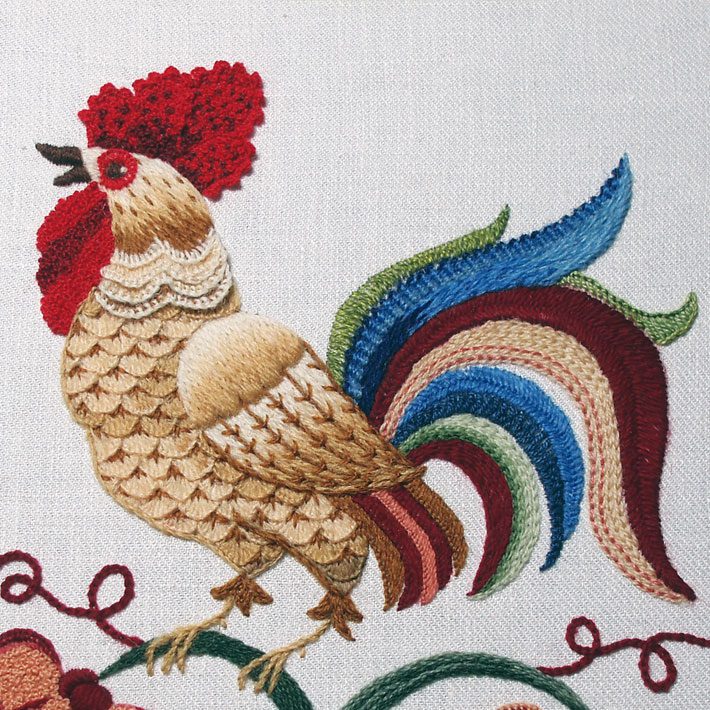 crewel type of embroidery